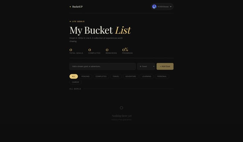BucketUp: Task & Goal Tracker